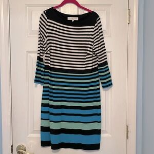 Trina Turk Long Sleeve Striped Dress